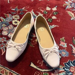 Pink silk ballet flats sz 8 pink bow #coquette #preppy #flats